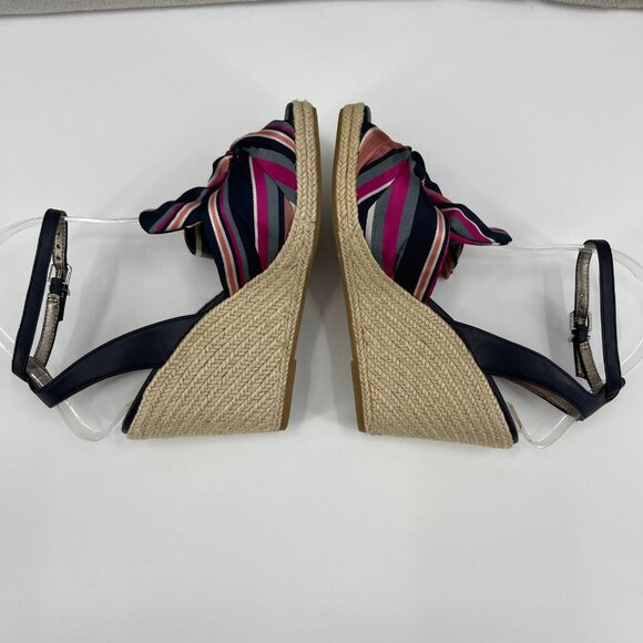 Sam Edelman Aubrey Wedge Espadrille Striped Textile Ankle Strap Sandal NWOT - Picture 3 of 10